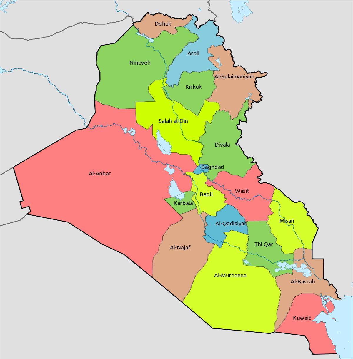 کویت کے نقشے کے ساتھ بلاکس