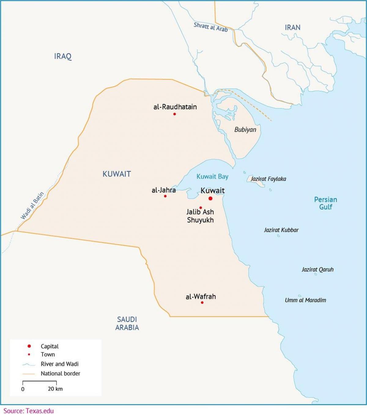 کا نقشہ امام zour کویت
