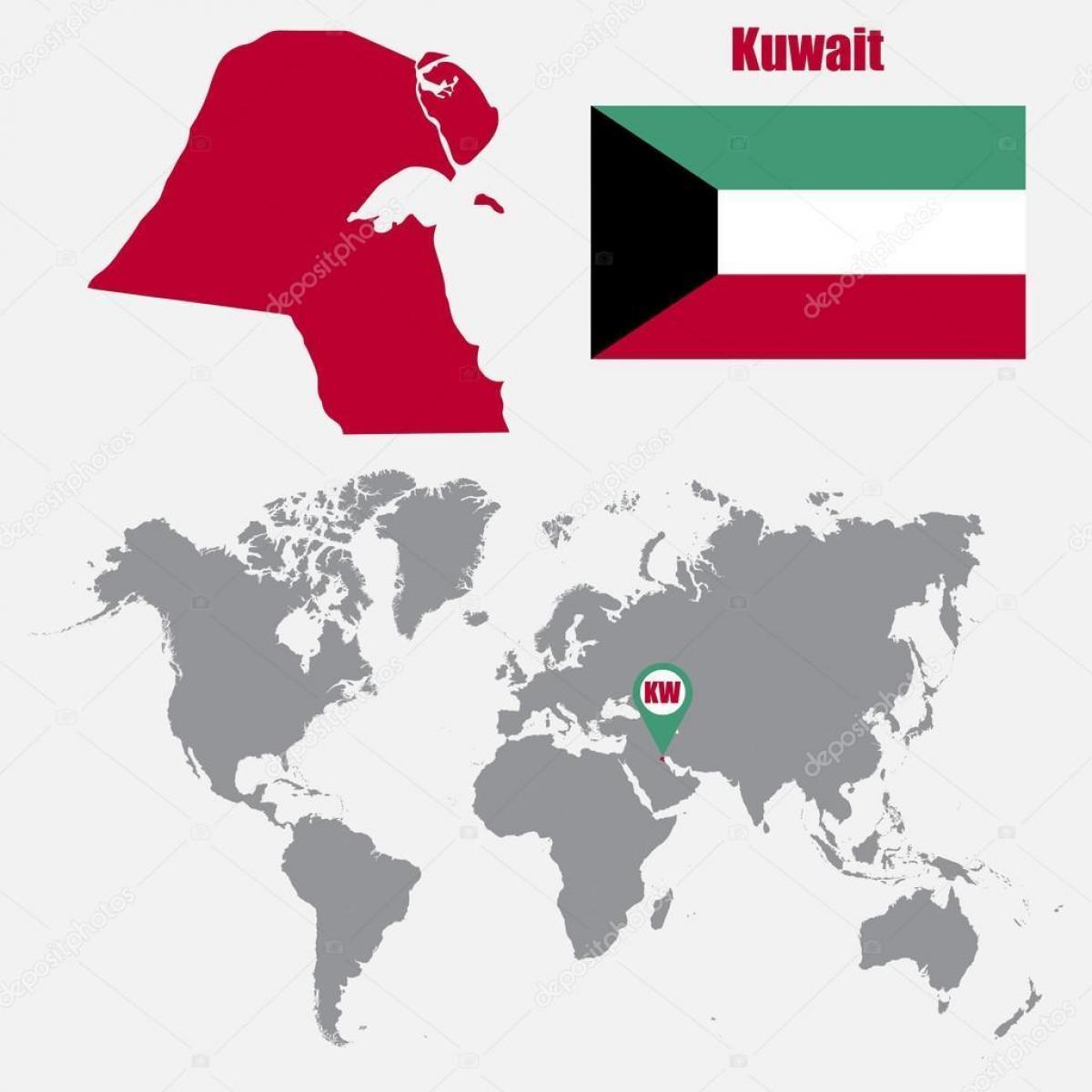 کویت کے نقشے میں دنیا کے نقشے
